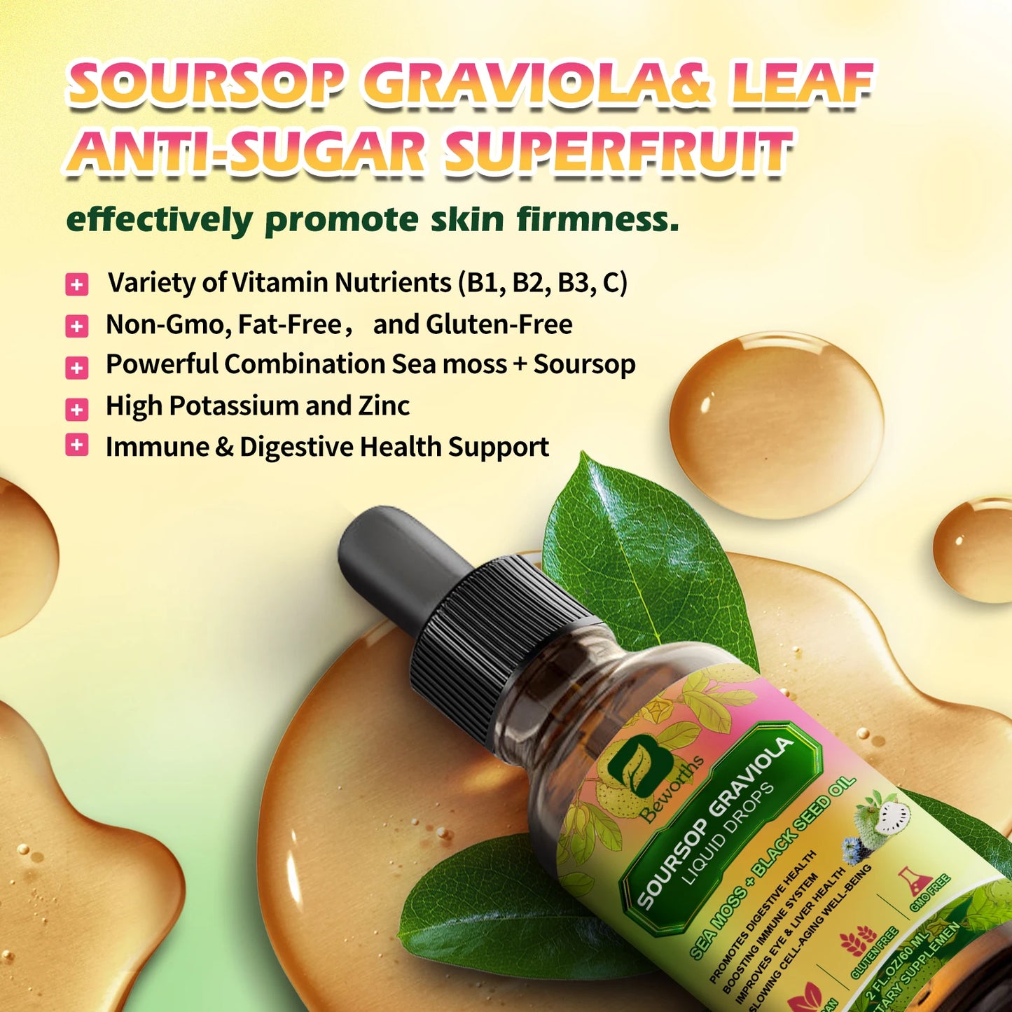 Beworths Soursop Graviola Extract Drops for Immunity and Kidney Health