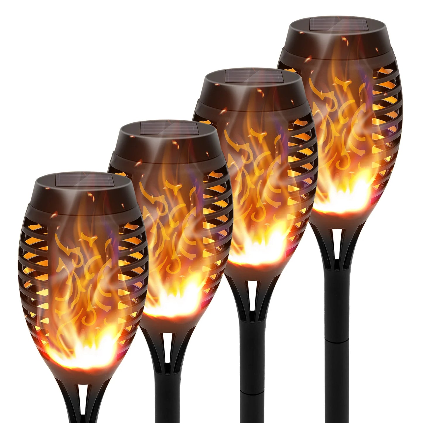 Solar Flame Torch Lights LED Flickering Outdoor Decoration