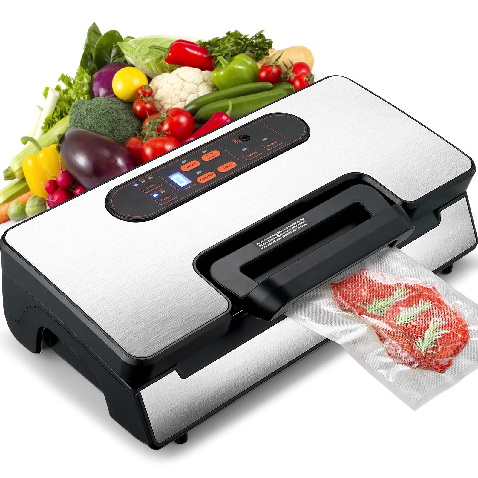SucceBuy 90Kpa 130W Vacuum Sealer Food Packaging Machine with Free 10pcs Vacuum bags for Household Kitchen Vacuum Food Sealing - Louie's Joint 