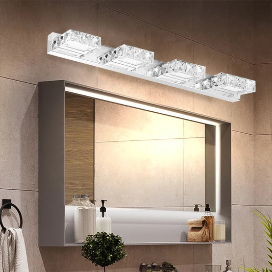 Bymaocar LED Mirror Light For Bathroom Wall Mount Crystal Fixture
