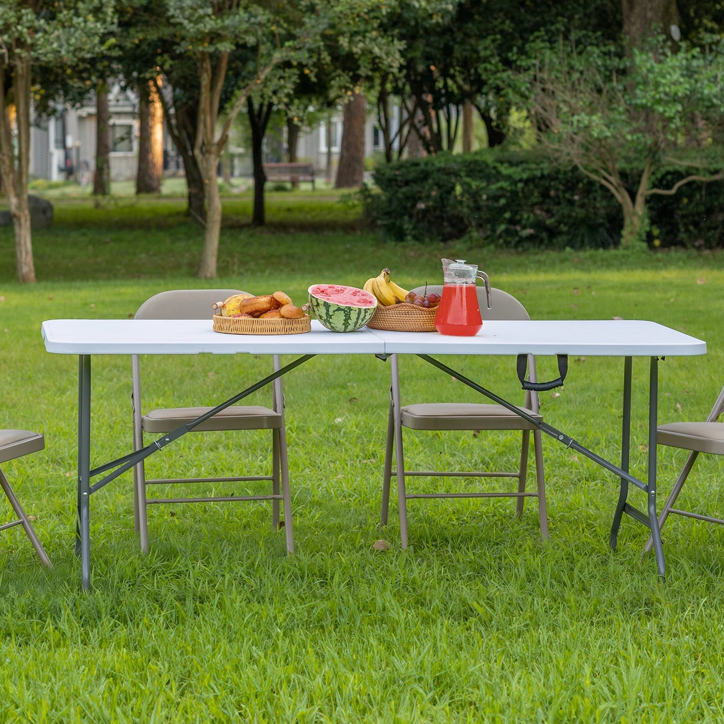 JHK Portable Folding Table With Carry Handle For Outdoor Use