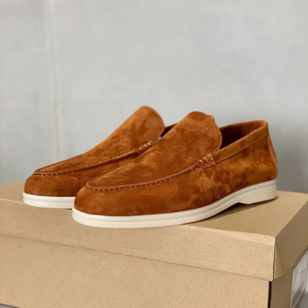 Suede Leather Women Loafers Casual Soft Sole Flats