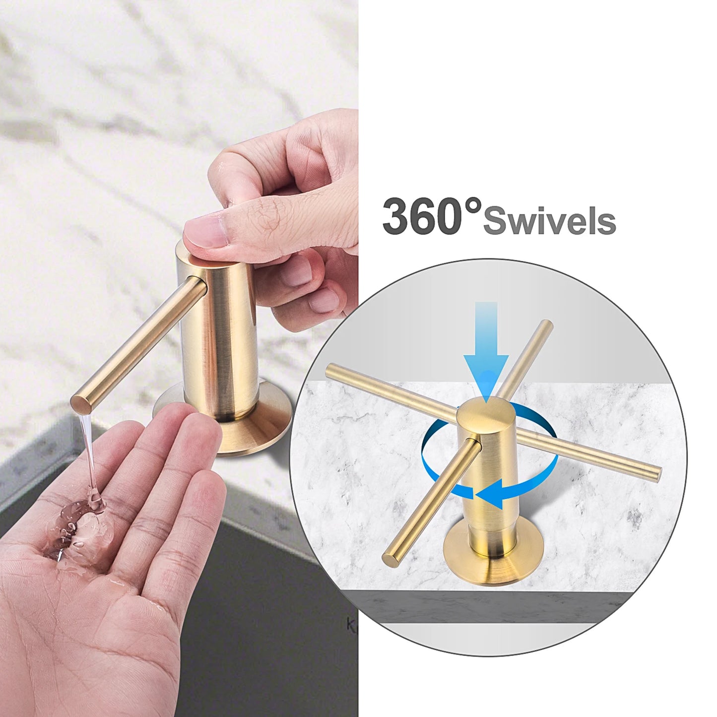 Samodra Black Liquid Soap Dispensers Brass Pump Head With 500ML PE Bottle Build in Dispenser soap For kitchen accessories - Louie's Joint 